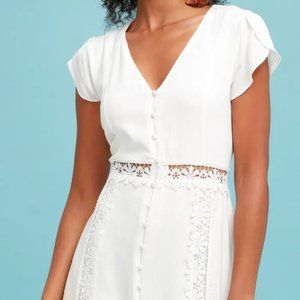 White Crochet Lace Dress